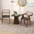 thumbnail image 4 of Costway Modern Accent Chairs Set of 4 with Leathaire Seat Cushions &  Backrests Brown, 4 of 9