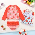 thumbnail image 6 of Tiny Cutey Toddler Girl Swimsuit Baby Long Sleeve Rashguard Top and Tankini Bathing Suit 3 Piece Set for 3-4T, 6 of 8