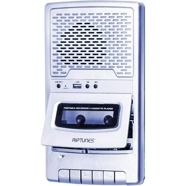 Riptunes Portable Cassette Recorder Player, Tape to USB Audio Music Digital  Converter, Retro Classroom Shoebox Cassette Player and Recorder USB