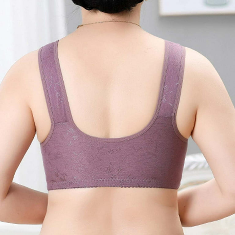 VerPetridure Sports Bras for Women High Support Large Bust Women's Plus  Size Bra,Casual Sexy Lace Front Button Shaping Cup Shoulder Strap Underwire