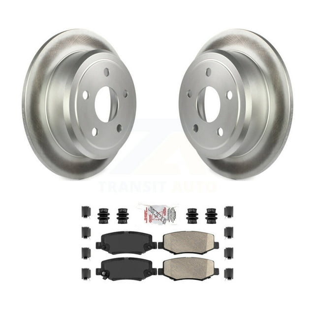 Transit Auto Rear Coated Disc Brake Rotors and Ceramic Pads Kit for Car Jeep Wrangler JK KGA-103577