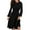 Black, variant on ZQUUVOU Women's Casual Dress Long Sleeves Round Neck Waist Dress Burgundy,S