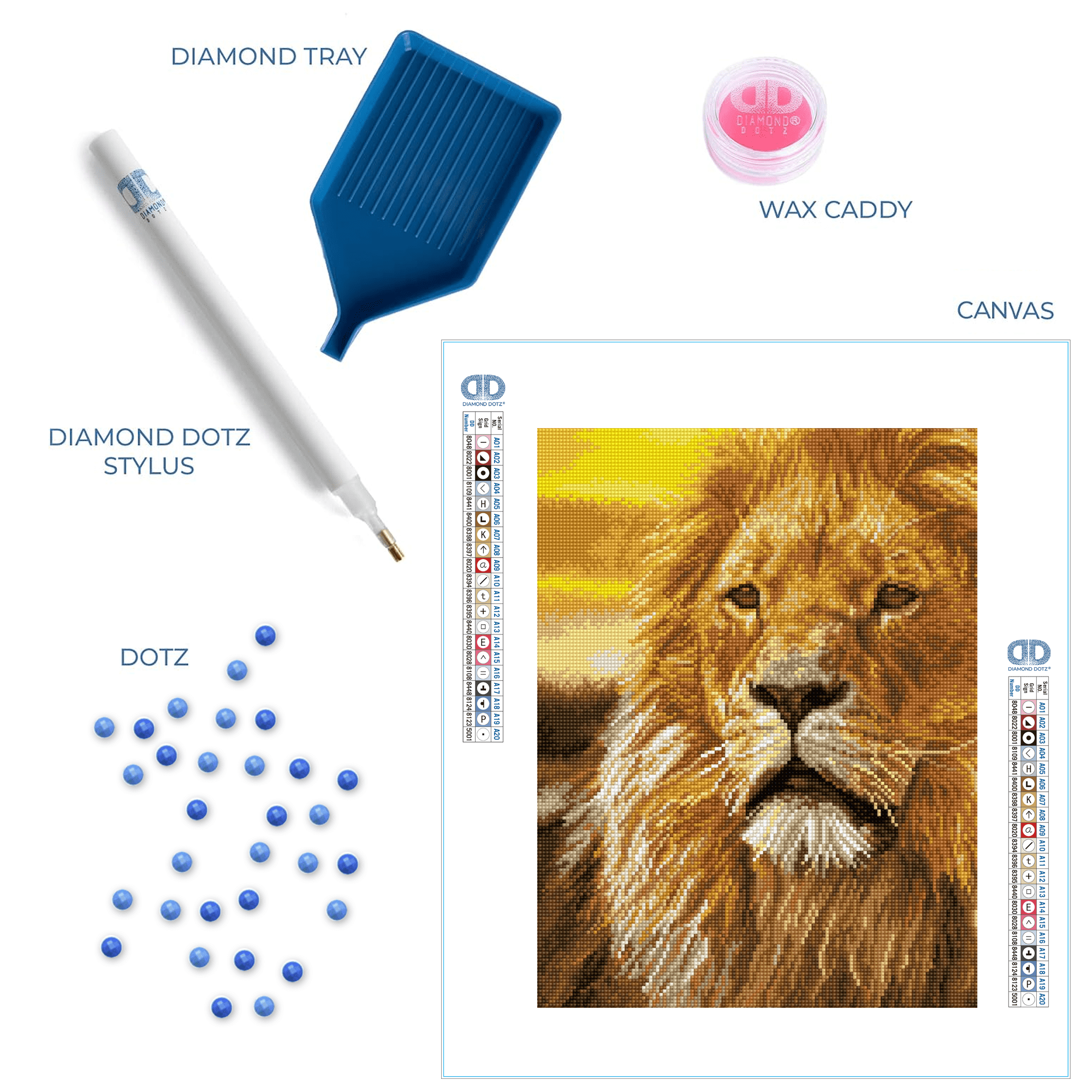Diamond Dotz Lord of the Serengeti Lion Diamond Painting Kits for Adults - Diamond Art Kits a Relaxing Creative Craft Kit with Dotz Gems 17.7"x13.8"