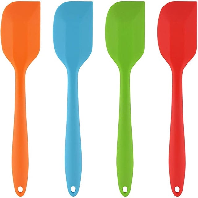 Espátulas de silicona, utensilios de silicona, resistentes al calor, antiadherentes, no tóxicos, sin BPA, herramienta para hornear pasteles, juego de 4