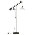 thumbnail image 3 of Evelyn&Zoe Traditional Metal Floor Lamp with Glass Shade and Pulley System, 3 of 5