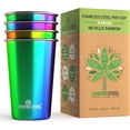 thumbnail image 1 of Vaso de cerveza Cup Greens, acero inoxidable, 473 ml, paquete de 4 unidades, 1 of 9