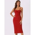 thumbnail image 4 of DARING DIVA Spaghetti Straps Ruched Twist Front Dress S Red, 4 of 6