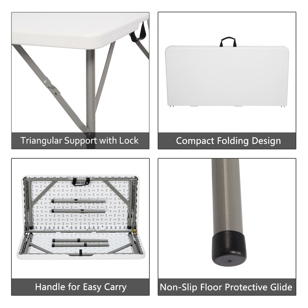 Lowestbest 34" Picnic Table, Outdoor Courtyard Foldable Square Table, White Lowestbest 34" Picnic Table, Outdoor Courtyard Foldable Square Table, White