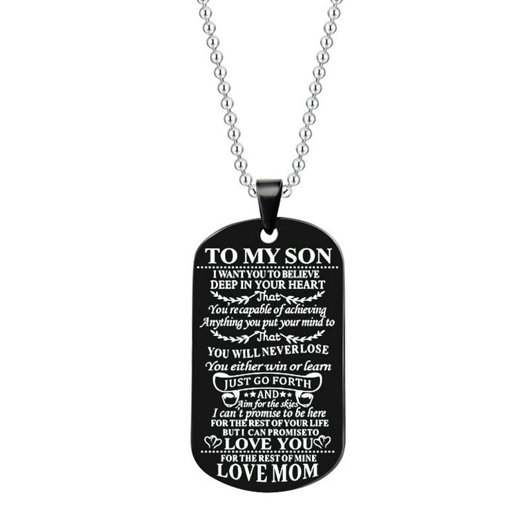 AkoaDa Stainless Steel Dog Tags Necklace,to My Son from Mom and