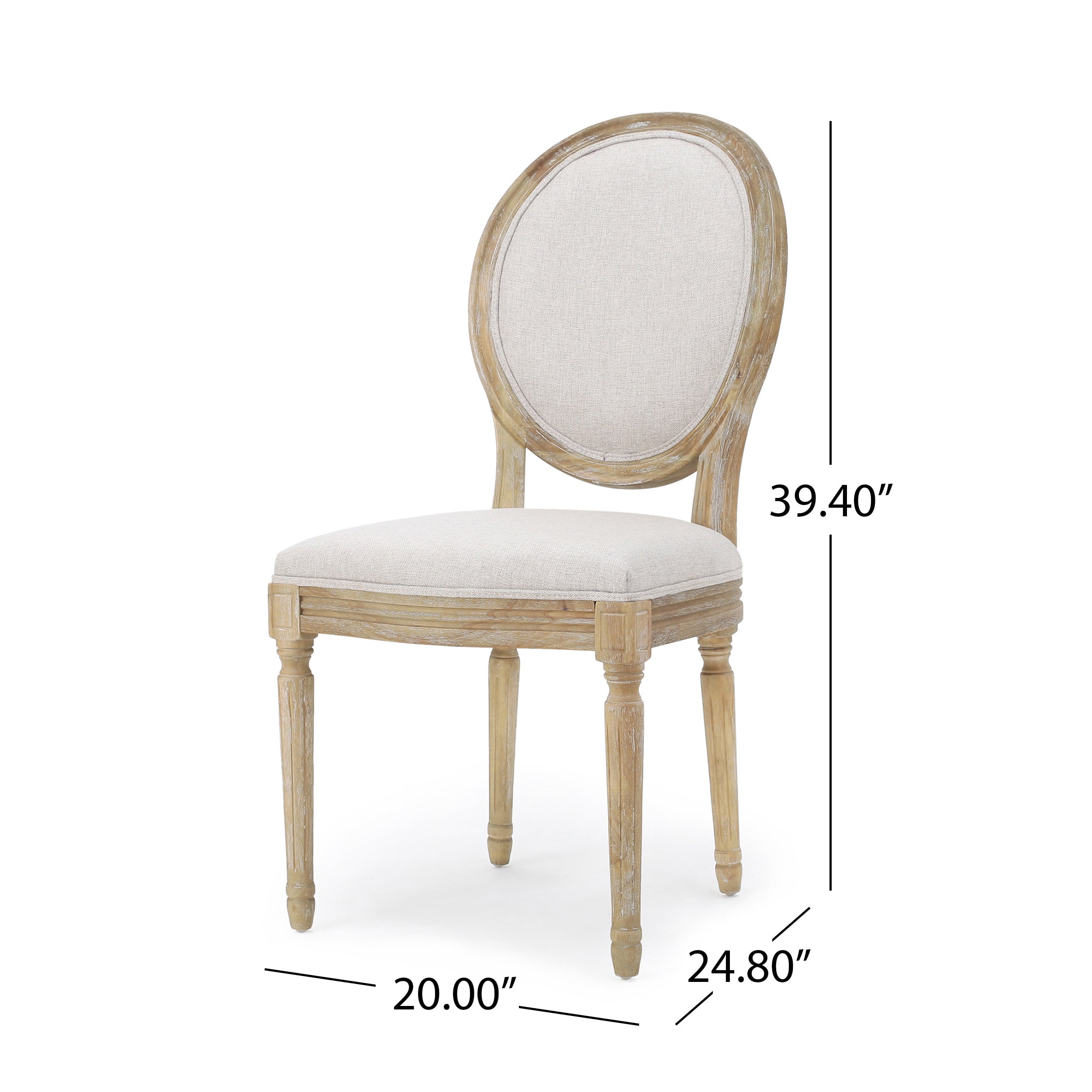 Woven Paths Phinnaeus Indoor Rustic Fabric Dining Chairs, Set of 2, Natural