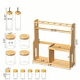 thumbnail image 6 of Basicwise 3-Tier Bamboo Spice Rack with 6 Spice Shaker Bottles, 4 Airtight Jars and 2 Soy Sauce or Olive Oil Dispenser Bottle Perfect for Kitchen Organization, Dining Room Display, and Pantry Storage, 6 of 11