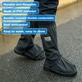 thumbnail image 3 of leyfeng Cubierta impermeable para botas de lluvia con tira elástica reflectora y cremallera Botas de lluvia antideslizantes reutilizables, 3 of 8