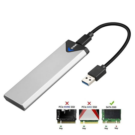 USB 3.0 M.2 SSD Aluminum Enclosure, EEEkit Aluminum M.2 SSD Enclosure Adapter Solid State Drive External Enclosure for 3D Game, 4K Video, HIFI Music, RAM (Best External Hard Drive For Music)