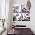 thumbnail image 2 of bathroom wall Decor wall art for bedroom Canvas Prints for kitchen poster pictures artwork Home wall Decorations for living room 16" x 16" 4 Pieces Framed Black and white landscape purple flowers, 2 of 6