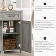 thumbnail image 3 of Vabches 61'' Executive Desk with 5 File Drawers, Wood Workstation with Charging Station & Storage Cabinet for Home Office and Study, 3 of 8