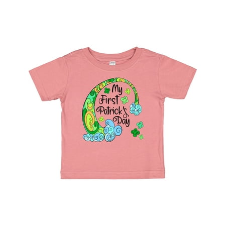 

Inktastic My 1st St. Patrick s Day Green Rainbow and Clovers Gift Baby Boy or Baby Girl T-Shirt