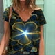 thumbnail image 2 of Moda Mujer Cuello en V Manga corta Impresión Jersey Blusas sueltas Tops Camiseta OAVQHLG3B Store lin121212, 2 of 4