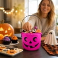 thumbnail image 5 of Halloween Candy Bucket Black Jack O Lantern Pail for Trick Or Treat All Ages Halloween Party Favors Decor 1 Piece, 5 of 6