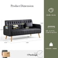 thumbnail image 2 of LAZZO 57" Loveseat Sofa, Faux Leather Tufted Couch with USB Ports and Side Pockets, Black, 2 of 8