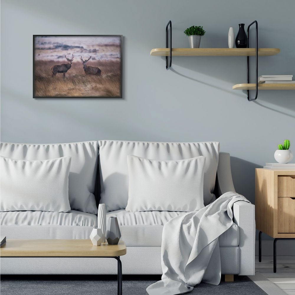 Stupell Industries Deer Couple Family Animal Landscape Photo Framed Giclee Texturized Art by Villager Jim