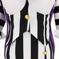 thumbnail image 6 of Women Beetle Juice Black White Vertical Striped Corset Skirt Jacket Set with Tie Halloween Outfits, 6 of 7