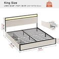 thumbnail image 2 of GUNAITO King Bed Frame with Headboard, Platform Bed with 2 Drawers, Velvet Upholstered Bed Frame with LED Lights & Charging station，Beige, 2 of 8