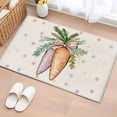 thumbnail image 2 of Rectangle Area Rug 2x3ft, Cartoon Easter Watercolor Radish on Linen Non-Slip Non-Shedding Floor Mat, Color Polka Dot Washable Sturdy Carpet for Living Room Bedroom Home Decor, 2 of 9