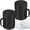 Black, variant on Metal Salt Pepper Dredge Shakers - With Handle - Seasonings Spice Shakers With Holes and Lids - 10 Ounce, 2pcs