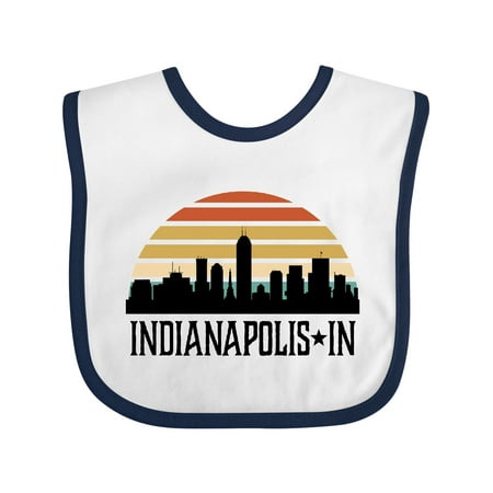 

Inktastic Indianapolis Indiana Skyline Retro Gift Baby Boy or Baby Girl Bib