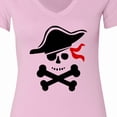 thumbnail image 4 of Inktastic Pirate Skull and Cross Bones Women's V-Neck T-Shirt, 4 of 5