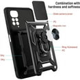 thumbnail image 6 of Case for Xiaomi Redmi Note 11 4G (Not 5G) with Slide Camera Cover, Heavy Duty Military Grade Protection Phone Case with Ring Stand for Xiaomi Redmi Note 11 4G/Redmi Note 11S SJ Black, 6 of 7