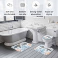 thumbnail image 5 of Coastal Turtle Bath Mat 3 Piece Bathroom Rug Set, Blue Ocean Coral Starfish Seagrass Non Slip Bath Rug Contour Mat and Toilet Lid Cover, Absorbent Shower Mats Soft Bath Rugs and Mats Sets, 5 of 8