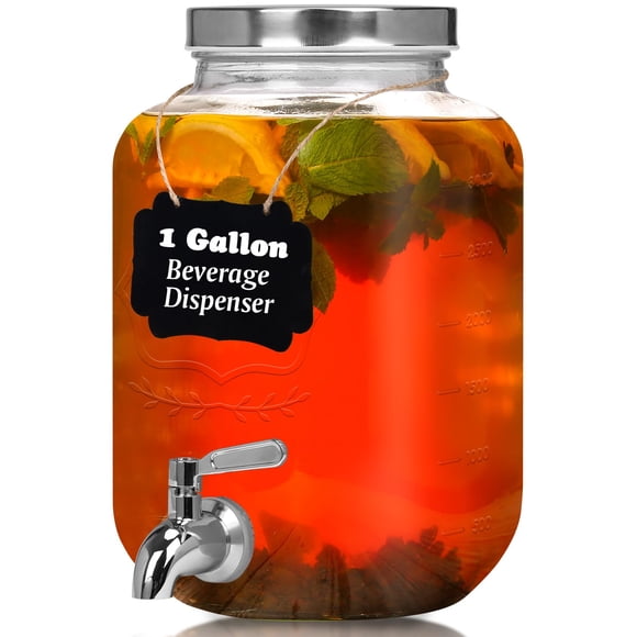 Moretoes 1 Gallon Glass Drinks Dispenser for Part