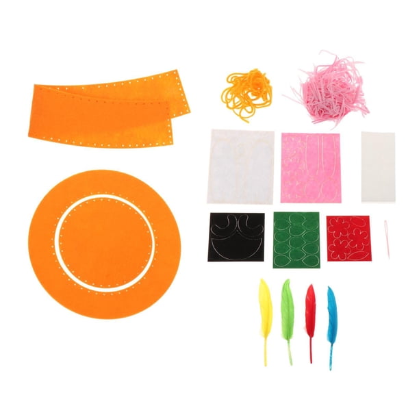 Kits de materiales de capó de Pascua DIY para niños, artesanías hechas a mano de capó de Pascua, favores de fiesta de Pascua, artesanías para niños, naranja Macarena Gorro de Pascua