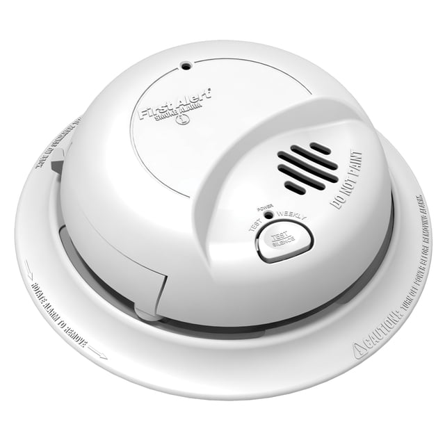 Detector de humo First Alert 9120B cableado con batería, paquete de 12