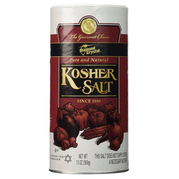 Diamond Crystal Pure and Natural Kosher Salt 13 oz Canisters Pack of 2