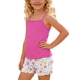 thumbnail image 5 of ITSAME Girls Summer Outfits 2-Piece, Thin Camisole and Floral Print Shorts Comfort Loungewear Set Hot Pink Size 6, 5 of 7