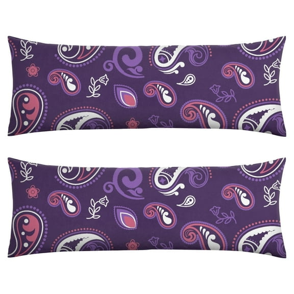Vintage Boho Floral Body Pillow Cover 20x54 - Soft Paisley Pillowcase with Invisible Zipper for Full-Length Support, Machine Washable & Breathable