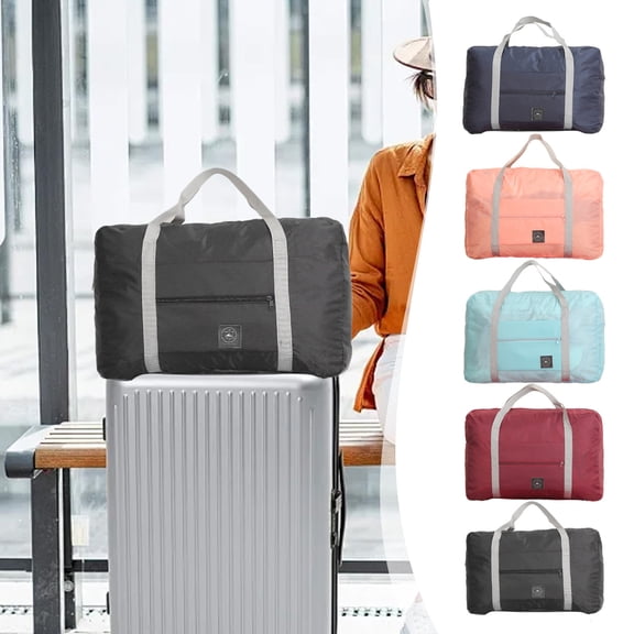 Foldable Travel Duffel Bag, Water-proof Luggage Sports Gym Nylon Tote Carry-on Bags for Women and Girls Travel, Holiday, Shopping, Gym
