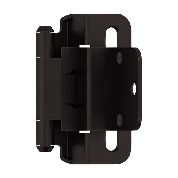 Amerock | Cabinet Hinge | 3/8 inch (10 mm) Inset Hinge | Oil Rubbed Bronze | 2 Pack | Self-Closing Hinge | Partial Wrap Hinge | Cabinet Door Hinge