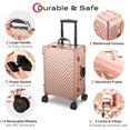 thumbnail image 5 of Byootique Rolling Makeup Case Mirror LED Lighted 20inch Adjustable Brightness Extendable Tray For Makeup Artist Travel Studio, 5 of 10