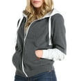 thumbnail image 2 of Doublju Women's Lightweight Contrast Zip Up Hoodie Jacekt with Plus Size, 2 of 5