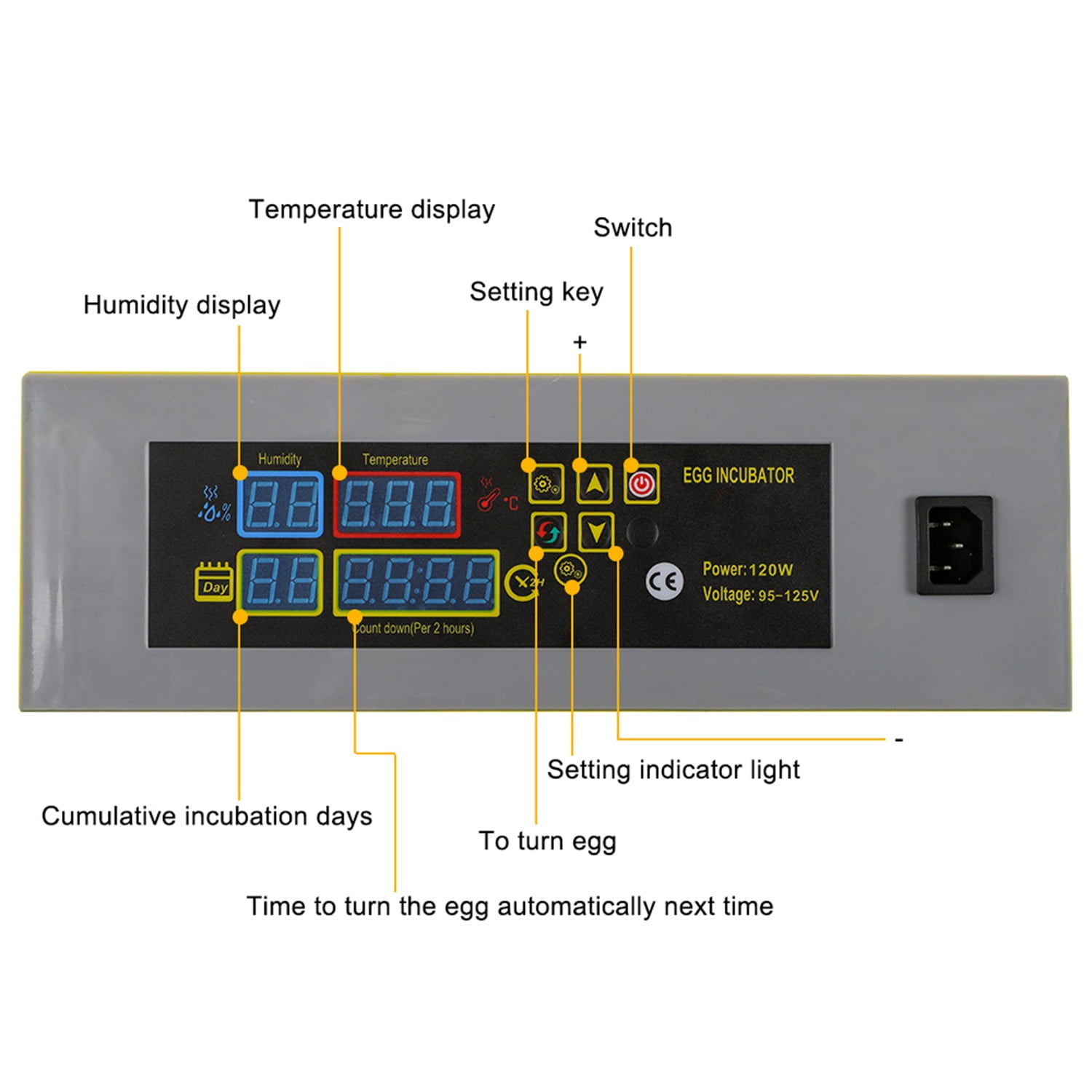 Canddidliike Egg Incubator, 112 Eggs Fully Automatic Digital Poultry Hatcher Machine Breeder with Circulating Air Fan Canddidliike Egg Incubator, 112 Eggs Fully Automatic Digital Poultry Hatcher Machine Breeder with Circulating Air Fan