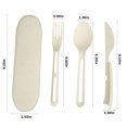 thumbnail image 3 of Wheat Straw Cutlery Set, Fork and Spoon, 3-in-1 Combination, Plastic Material, for Camping, Picnics, and Outdoor Dining, 3 Piece Set, Beige, by FAJHHA, 3 of 8
