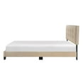 thumbnail image 4 of Pemberly Row Modern Wood Frame Velvet Queen Platform Bed in Light brown, 4 of 9