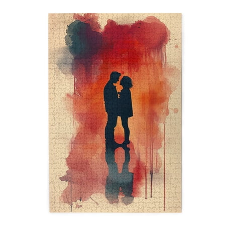 1000 PCS Watercolor For Men & Women 1000 Piece Wooden Jigsaw Puzzle Challenging Brain Exercise Collectible Puzzle Featuring Christmas Puzzles Suitable For Entertaining With Family During Holidays