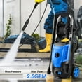 thumbnail image 3 of Homdox WD3500 Electric Pressure Washer, 2.5GPM 1800W Electric Power Washer, Power Washer Electric Powered with Adjustable Nozzle & Foam Cannon for Car Yard Driveway Garden, Blue with Hose Reel, 3 of 7