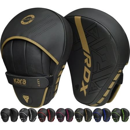 RDX Focus Boxing Punch Mitts, Punching target, Punching pad Maya Hide Leather Training Pads, Golden