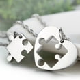 thumbnail image 3 of Collier Couple 2 Pcs Pendentif Casse-Tête Cœur d'Amour en Acier Inoxydable, 3 of 5
