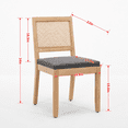 thumbnail image 4 of Dining Chairs Set of 2, Modern Farmhouse Dining Chair with Cane Back, LEGAHOME Upholstered Kitchen Chair, Wood Side Chair for Kitchen Dining Room, Gray, 4 of 9
